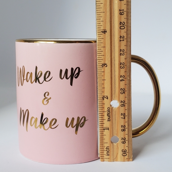 Mary Kay Wake Up & Make Up Mug 350 ml 12 oz Pink and Gold - Picture 8 of 9